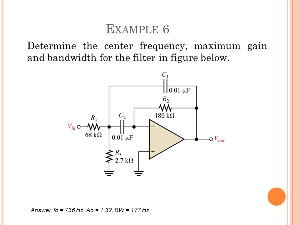 Gain and bandwidth of frequency parameters